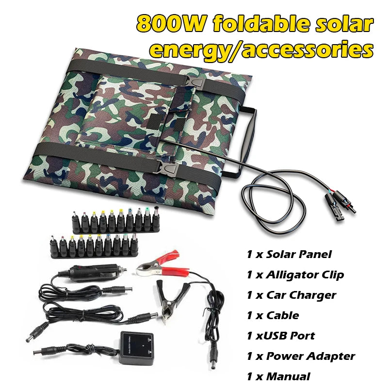 100-800W Heavy-Duty Foldable Solar Panel Kit w/MPPT Controller - Portable Power Station for RV Camping Boat Off-Grid