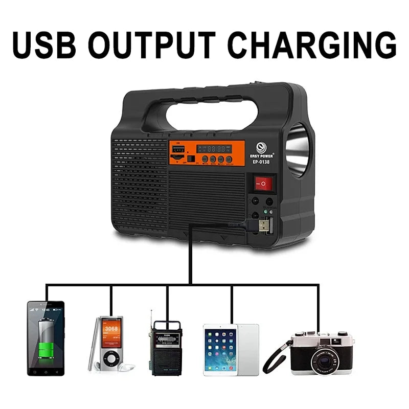 Portable Power Station Solar Lighting System with 3 Bulb 6W Solar Panel Mobile Power Supply Emergency Outdoor Power Bank Camping