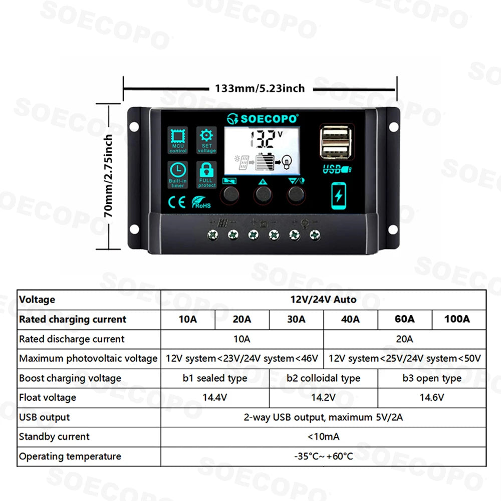 6000W Solar System Complete Kit 12V To 110V/220V 100A Controller 200W Panel Off-Grid Inverter System for Home/Camping Backup