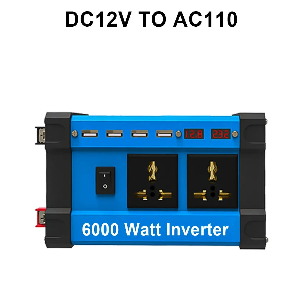 6000W Off-Grid Solar Kit with 800W Panel & Inverter 12V/24V-110V/220V for Home, Camping, RV 12V Battery System 100A Controller