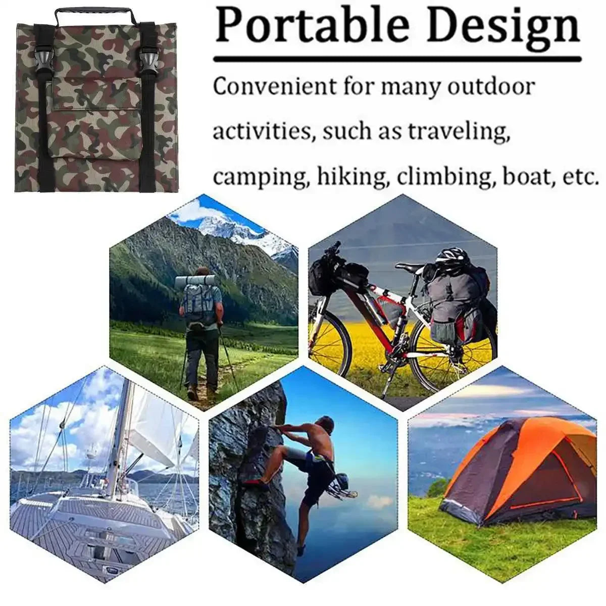 Camping Solar Panel Kit, Foldable Solar Power Station, MPPT Portable Generator Charger, 18V for Car, Boat, Caravan, 800W