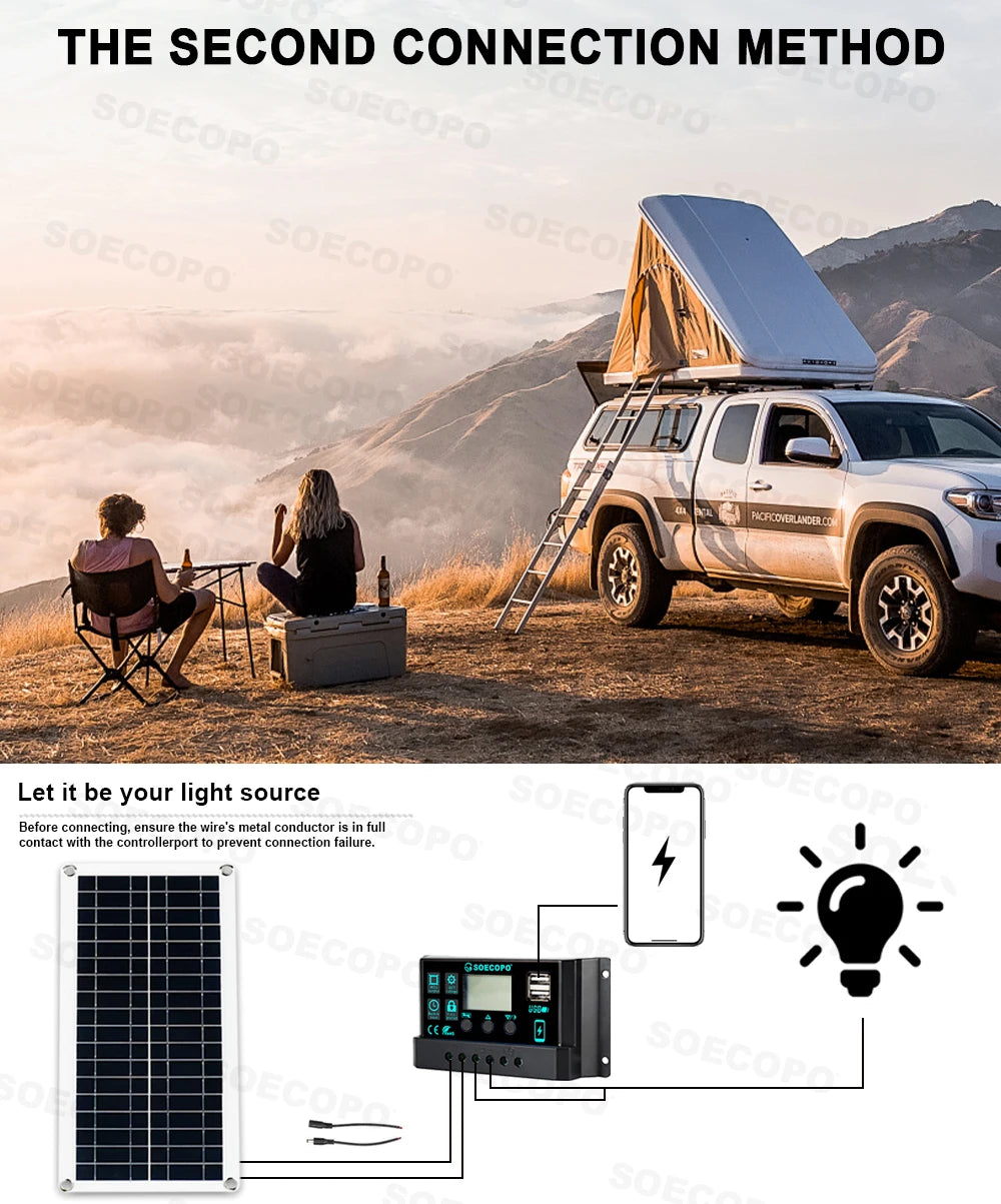 6000W Solar System Complete Kit 12V To 110V/220V 100A Controller 200W Panel Off-Grid Inverter System for Home/Camping Backup