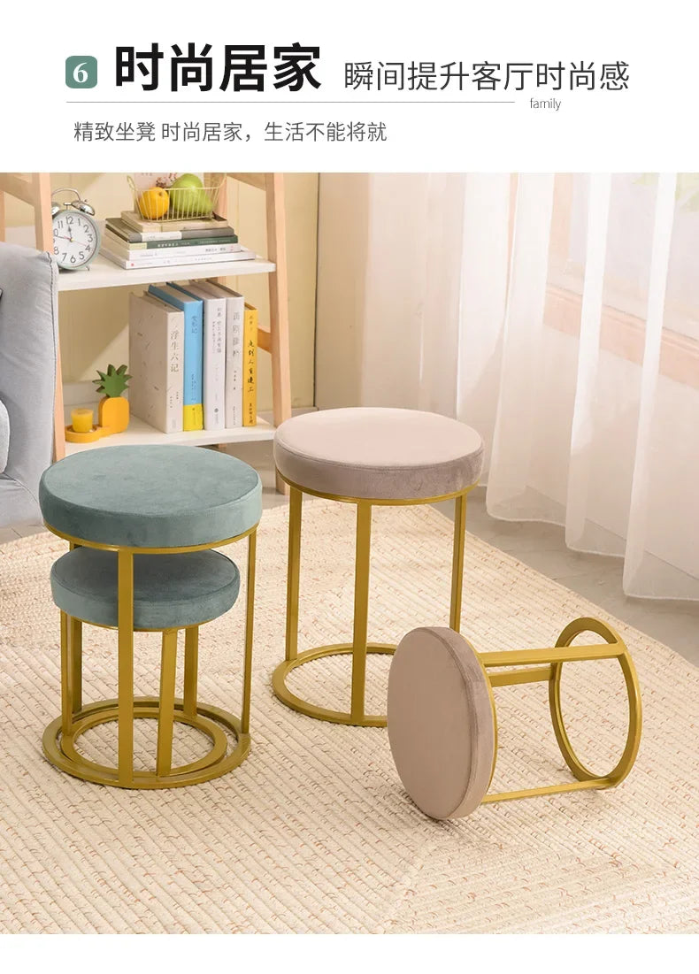 Design Household Vanity Stools Luxury Living Room Bedroom Comfortable Dressing Small Modern Muebles De Sala Balcony Furniture
