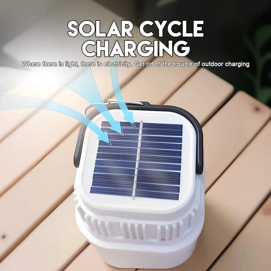 1000W Outdoor Solar LED Camping Light USB Rechargeable Tent Lamp Portable Lanterns Emergency Lights For BBQ Hiking Night Market