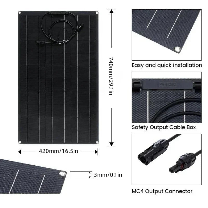 Expandable Solar Panel System High-Efficiency 18V/36V Solar Panel Kit – 500W to 2000W for Camping, Household & Off-Grid Living