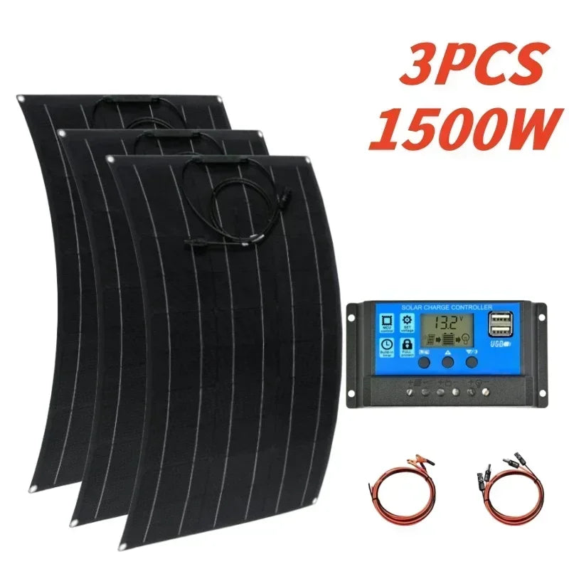 Expandable Solar Panel System High-Efficiency 18V/36V Solar Panel Kit – 500W to 2000W for Camping, Household & Off-Grid Living