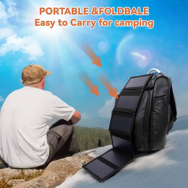 800W Portable Solar Panel Kit Foldable, Lightweight High-Efficiency Solar Charger for RV, Camping, Off-Grid, Emergencies