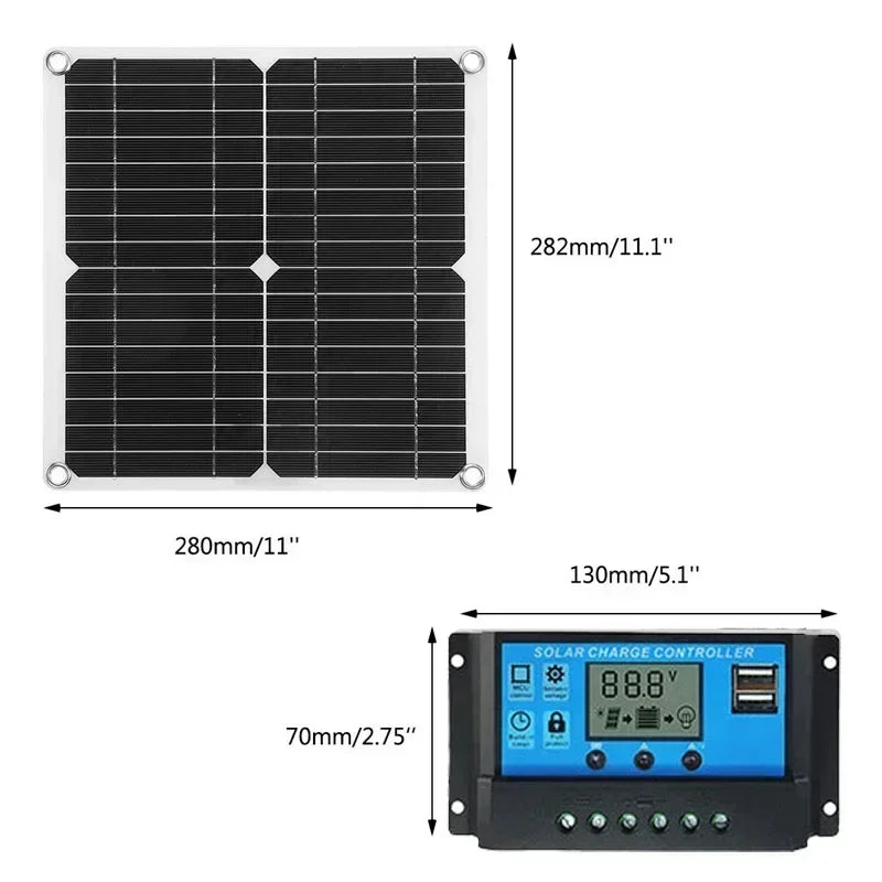 12V Solar Panel Kit for Camping Caravan RV Off-grid Power Generation,Portable Solar Charger for Outdoor Adventure and Emergency