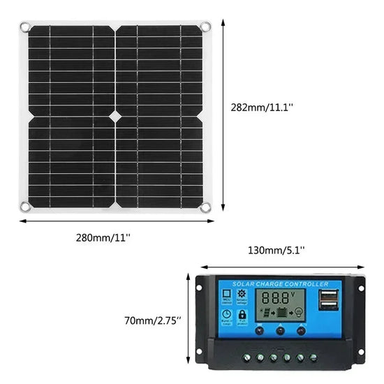 12V Solar Panel Kit for Camping Caravan RV Off-grid Power Generation,Portable Solar Charger for Outdoor Adventure and Emergency