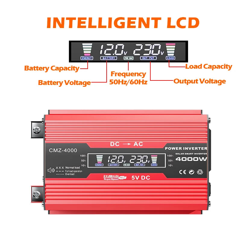 4000W portable solar panel kit 110V/220V inverter with 100A controller, suitable for camping, hiking, RV off grid solar system