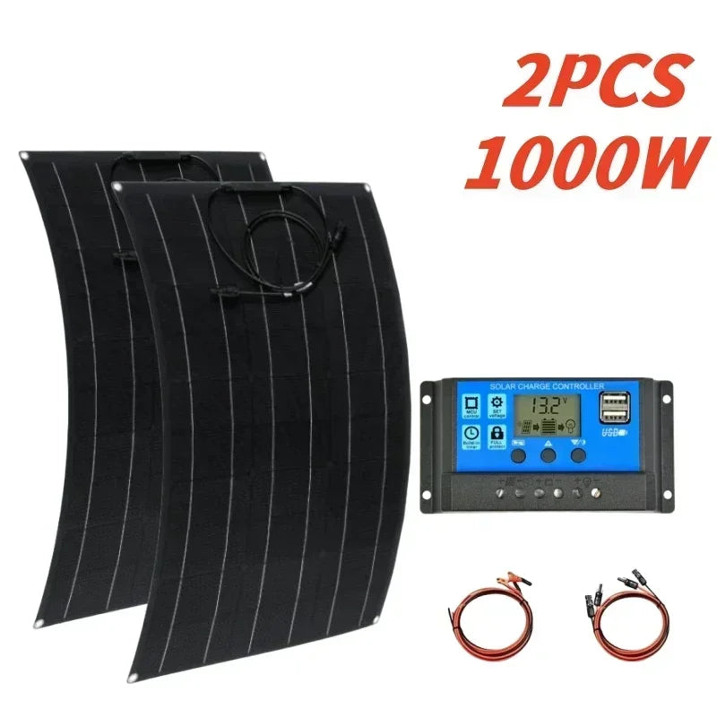 Expandable Solar Panel System High-Efficiency 18V/36V Solar Panel Kit – 500W to 2000W for Camping, Household & Off-Grid Living