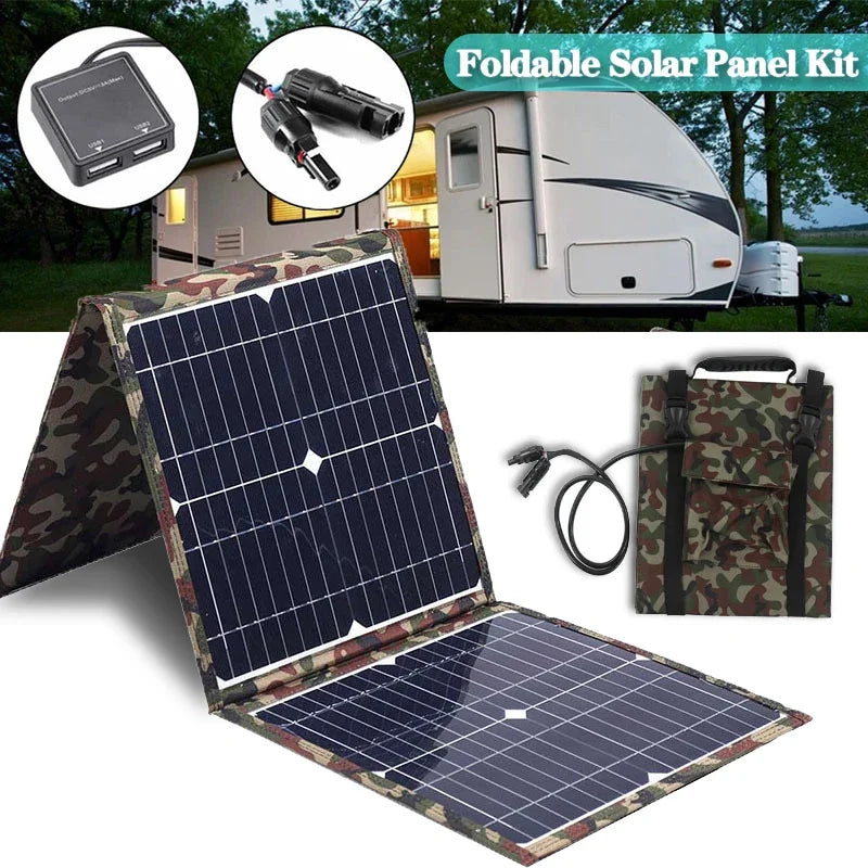 100-800W Heavy-Duty Foldable Solar Panel Kit w/MPPT Controller - Portable Power Station for RV Camping Boat Off-Grid