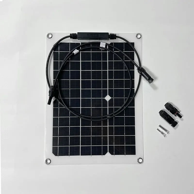 1000W 500W High-Efficiency Flexible Solar Panel Kit with 12V Battery Charger & 100A Controller for RV Yacht Boat Off-Grid Power
