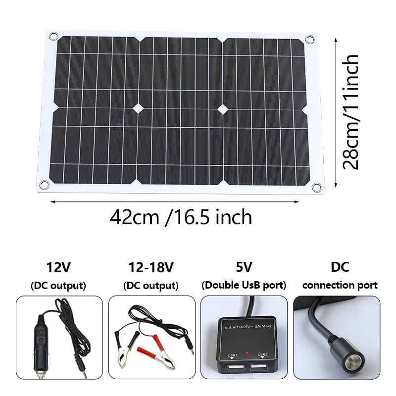 4000W portable solar panel kit 110V/220V inverter with 100A controller, suitable for camping, hiking, RV off grid solar system