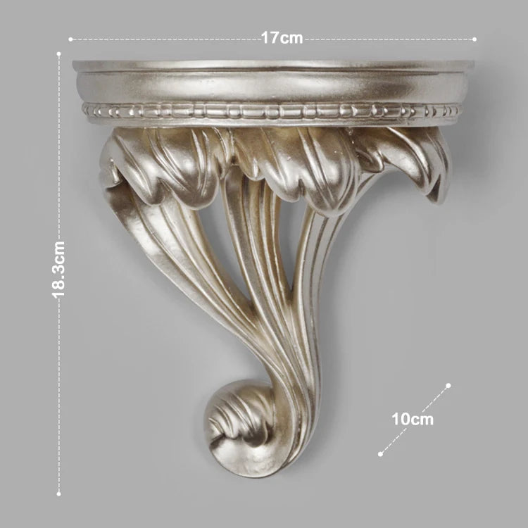 European Style Home Wall Hanging Decoration Shelf Creative Background Storage Rack Flower Figurines Display Stand Crafts