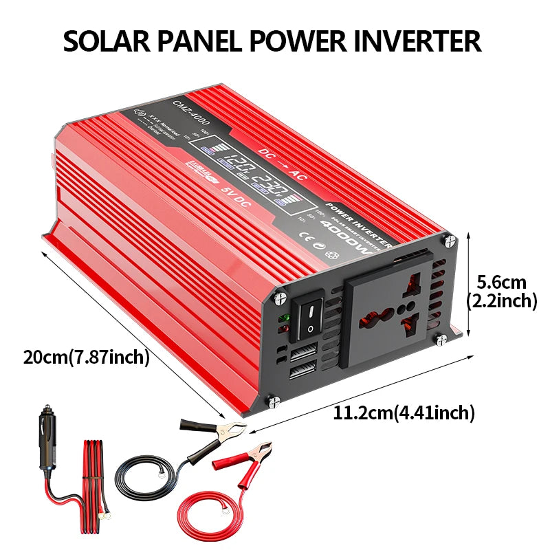 4000W portable solar panel kit 110V/220V inverter with 100A controller, suitable for camping, hiking, RV off grid solar system