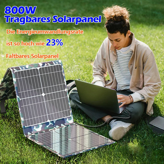 100-800W Heavy-Duty Foldable Solar Panel Kit w/MPPT Controller - Portable Power Station for RV Camping Boat Off-Grid