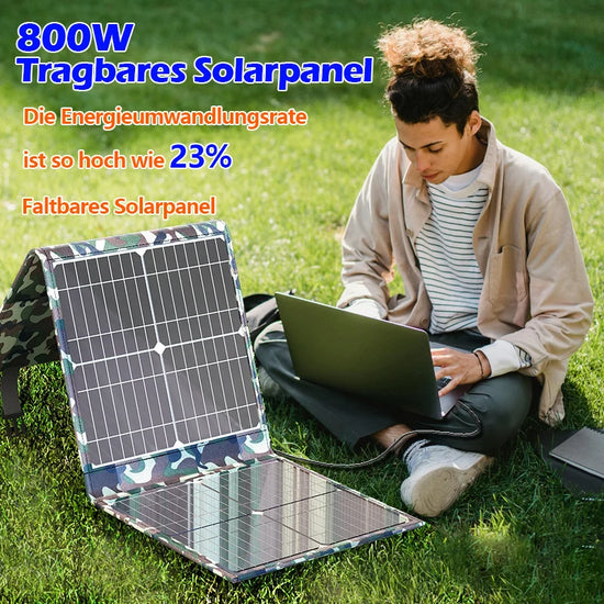 100-800W Heavy-Duty Foldable Solar Panel Kit w/MPPT Controller - Portable Power Station for RV Camping Boat Off-Grid