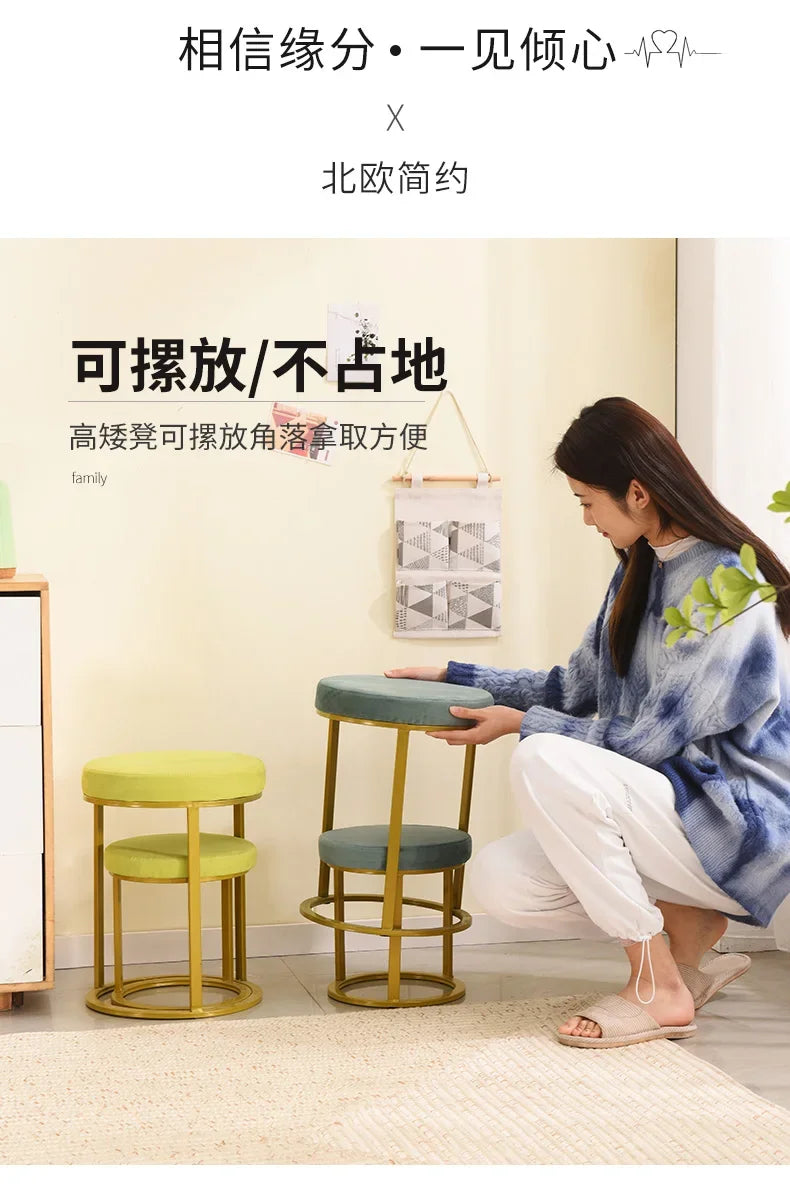 Design Household Vanity Stools Luxury Living Room Bedroom Comfortable Dressing Small Modern Muebles De Sala Balcony Furniture