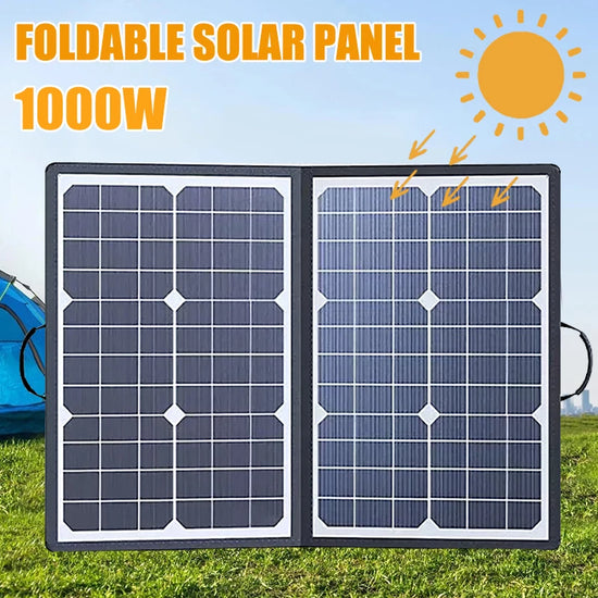 1000W Solar Panel Kit Complete Camping Foldable Solar Power Station Portable Generator Charger 18V for Car Boat Caravan Camp