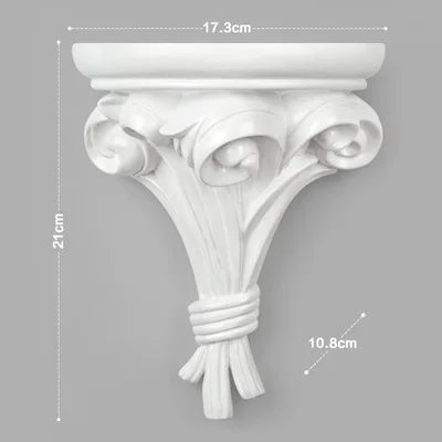 European Style Home Wall Hanging Decoration Shelf Creative Background Storage Rack Flower Figurines Display Stand Crafts